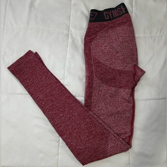 Gymshark Pants - Gymshark Flex Leggings - Dusky Pink Marl/Charcoal